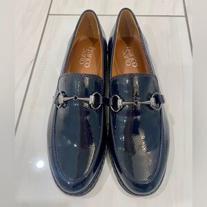 Franco Sarto navy leather loafers.  Never worn.  Women’s size 7.5